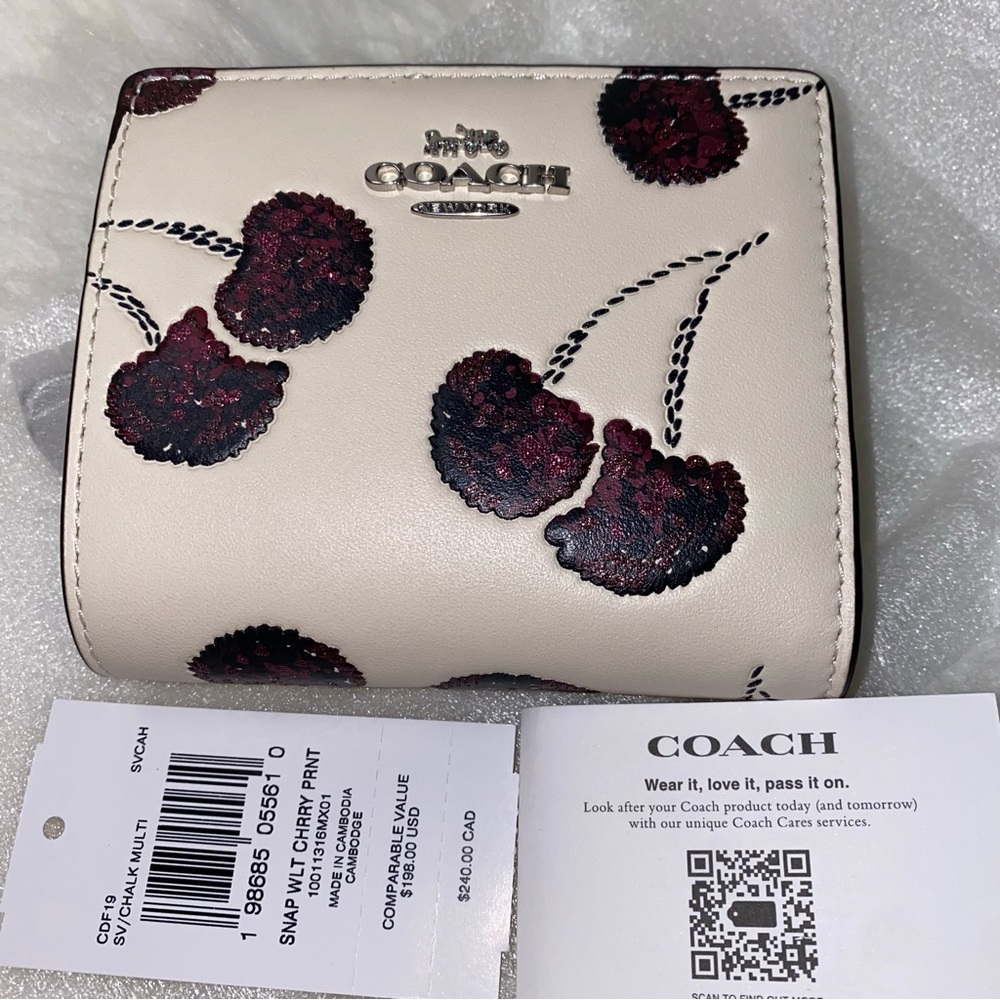 Coach Cherry print wallet New